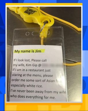 VIDEO: Wife Makes Husband Wear Special Name-Tag on Trip to Las Vegas