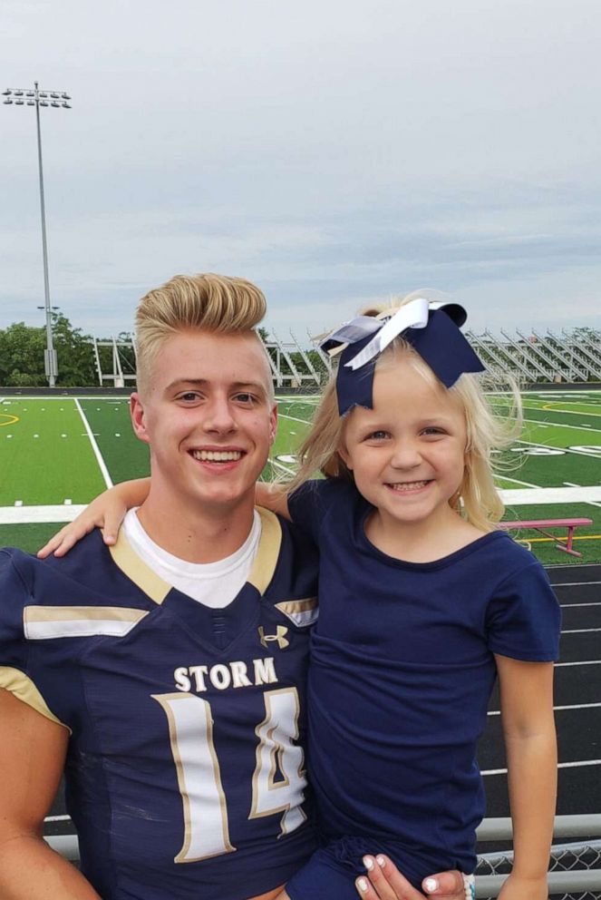PHOTO: McKinley Blue, 6 and Elliott Brown, 17, have shared a special bond ever since Elliott began visiting her in the hospital when she was injured in a 2018 car accident in Omaha, Nebraska.