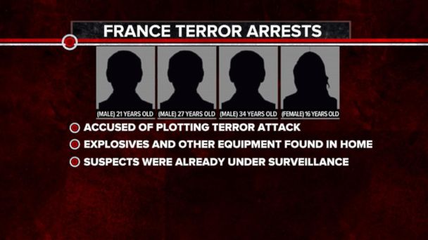 Video French Officials Arrest 4 In Alleged Terror Plot Abc News