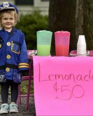 VIDEO: Dozens of cops visit young girl's lemonade stand