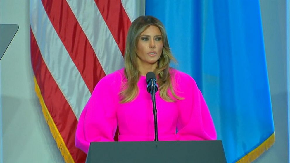 Video Melania Trump takes on cyberbullying at UN luncheon - ABC News