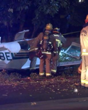 VIDEO: Plane makes crash landing on California street