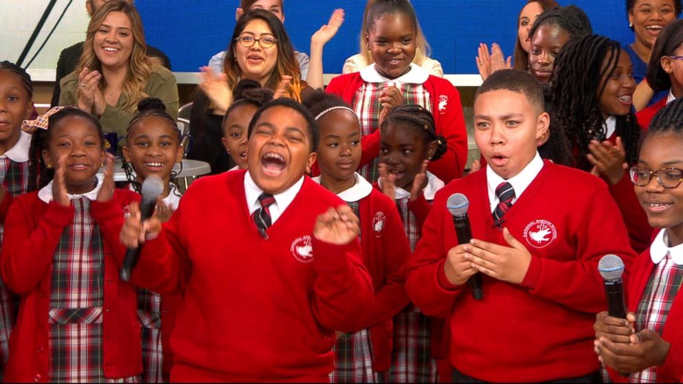 VIDEO: Middle school choir whose 'Rise Up' performance went viral gets surprise from Andra Day