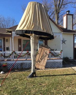 VIDEO: Tom Gross, an artist in West Des Moines, Iowa, built a 14-foot-tall leg lamp from the Christmas classic "A Christmas Story" in his front yard because "nothing says Christmas like the soft glow of electric sex," he said, quoting the movie.