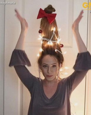 VIDEO: Christmas tree hair and eyebrows are lighting up social media