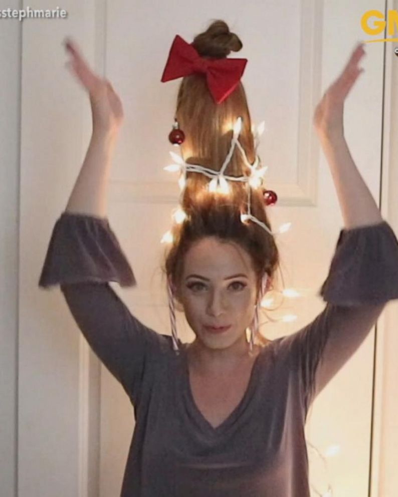 Christmas Tree Hair And Eyebrows Are Lighting Up Social