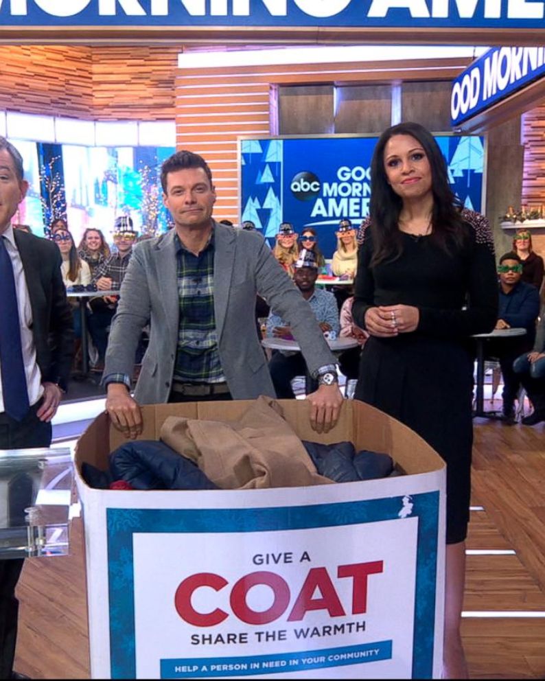 VIDEO: Ryan Seacrest donates a coat to the Burlington Coat Drive live on 'GMA' 