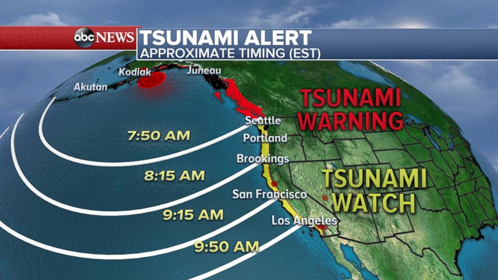 Tsunami Warning In Alaska After Powerful Earthquake Video Abc News