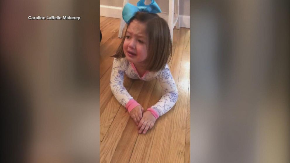 VIDEO: Girl cries at news she's getting a baby brother