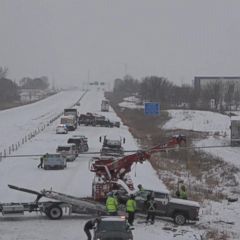 'Dancing' tour bus crashes amid winter storm