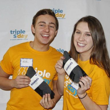 Bombas donated the socks that students brought to nearly two dozen homeless shelters. 