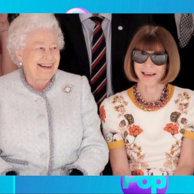 VIDEO: Queen Elizabeth II makes fashion week debut with Vogue's Anna Wintour