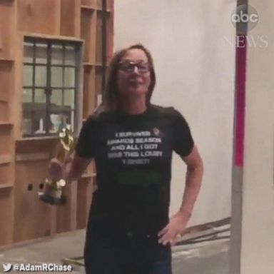 Allison Janney, who just won the Academy Award for best supporting actress, showed up on her table read for the show "Mom" sporting a funny T-shirt.