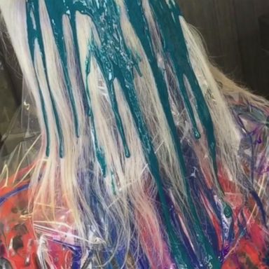 VIDEO: Colorist in Colorado invents new way to dye hair: Drip dying