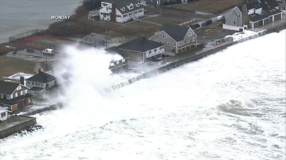Video High winds, threat of coastal flooding in New England ABC News