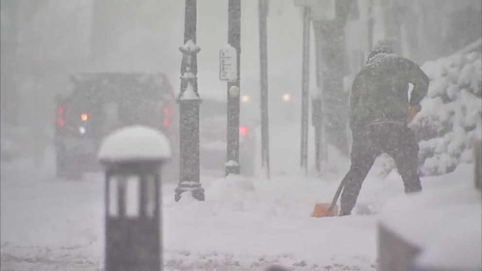 East coast snowing