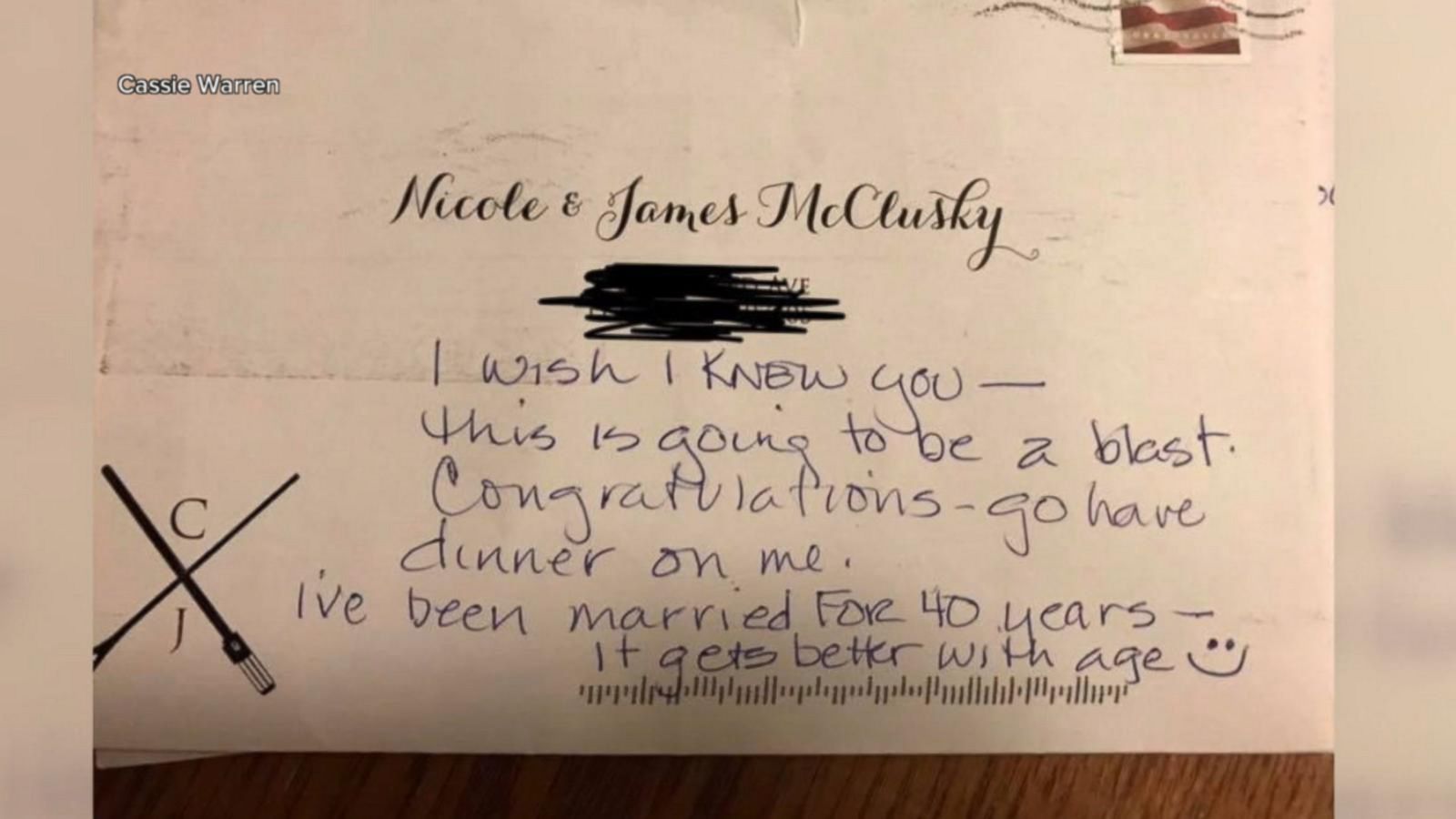 VIDEO: Couple writes pre-wedding thank you note to stranger who returned their invite