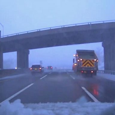 VIDEO: Spring snow causes treacherous commute 