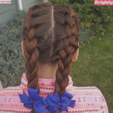 Tracy Dean, 47, a driver at Alpine School District in Utah, styles the hair of Isabella Pieri, 11, each day.