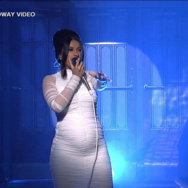 VIDEO: Cardi B appears to reveal pregnancy on 'SNL' 