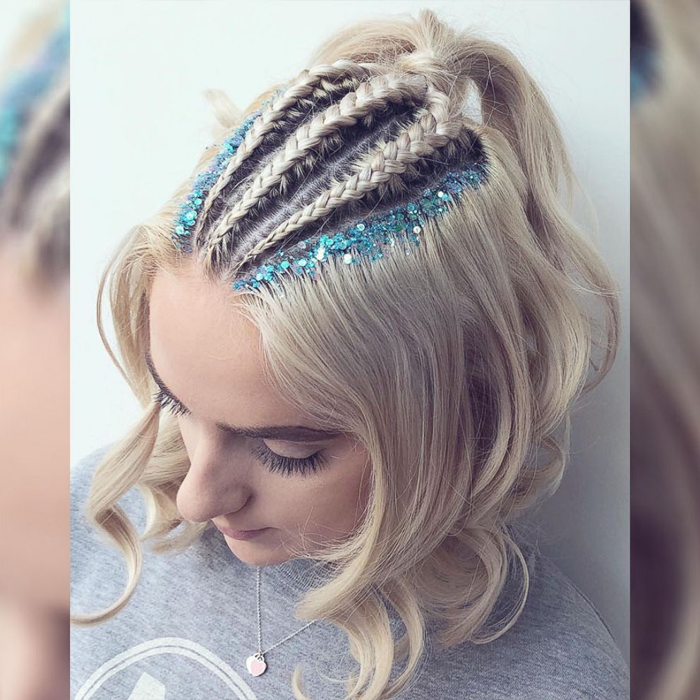 40+ Glitter Roots Hairstyle of Festival Season