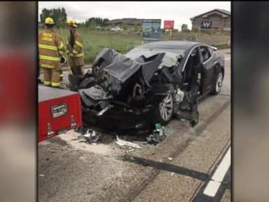 WATCH: A Tesla car crash near Salt Lake City, Utah, is under investigation