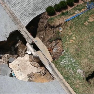 VIDEO: Sinkholes open in Florida ahead of tropical storm