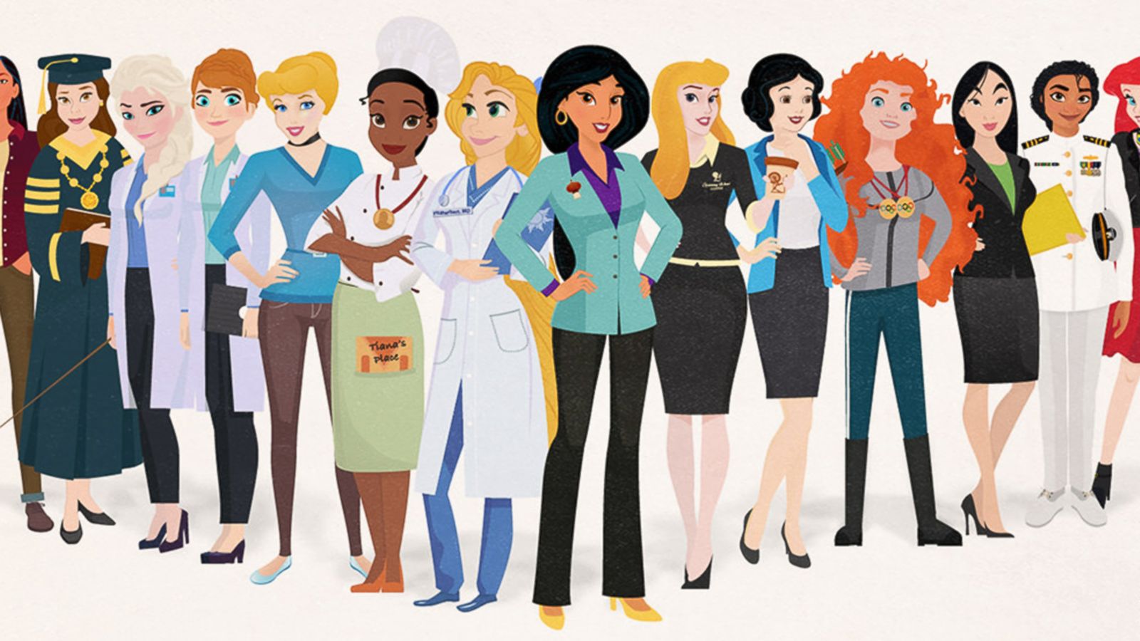 VIDEO: Disney royalty illustrated as career women proves girls can be a princess and a boss