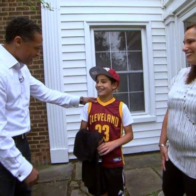 VIDEO: Boy who sews pillows for homeless surprised with NBA Finals tickets 