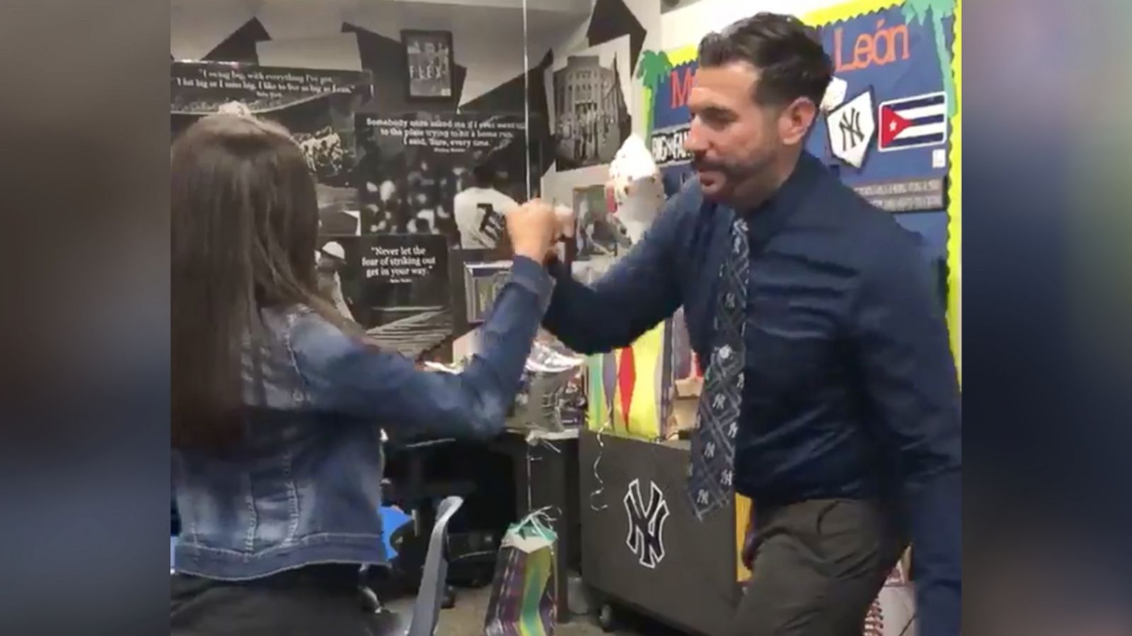 VIDEO:This teacher and student's 53-second handshake routine is 100 percent awesome