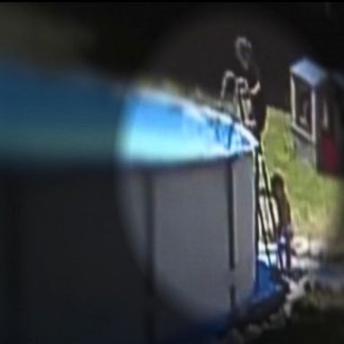 VIDEO: Toddlers crawl into outdoor pool