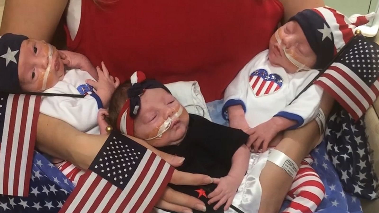 VIDEO: 'Baby, you're a firework!' Sweet preemies dress in patriotic best for July 4