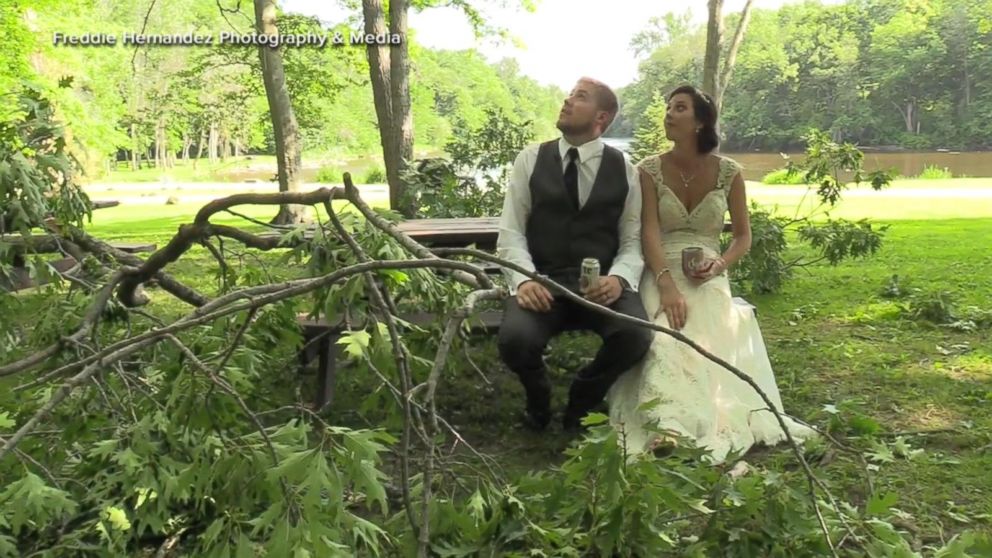 VIDEO: Couple describes terror of falling branch at wedding