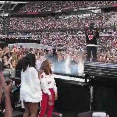 VIDEO: The singer is currently on her "On the Run II" tour with her husband, Jay Z.