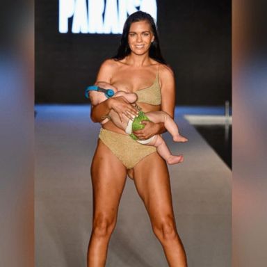 VIDEO: Model breastfeeds her baby on the runway