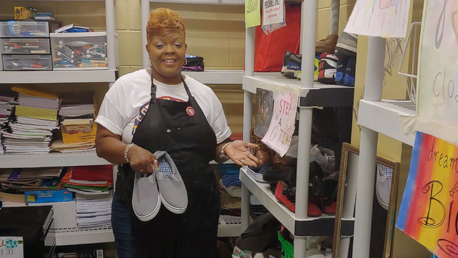 VIDEO: Beloved janitor gives clothes and snacks to students in need