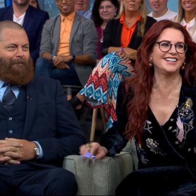 VIDEO: Nick Offerman and Megan Mullally talk 'The Greatest Love Story Ever Told' 