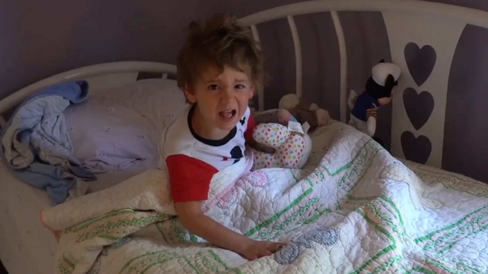 VIDEO: This 3-year-old is not a morning person, and especially not on his birthday