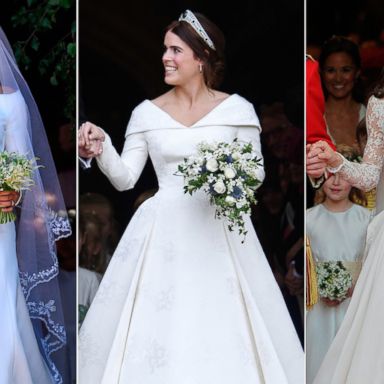 VIDEO: Princess Eugenie, Meghan and Kate's wedding gowns all shared a special similarity