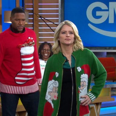 VIDEO: Michael Strahan and Sara Haines model Whoopi Goldberg's Christmas sweaters