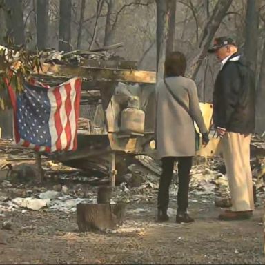 VIDEO: Trump surveys California wildfire devastation