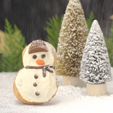 VIDEO: How to make these eggnog frosted chai snickerdoodle snowmen cookies