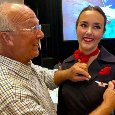 VIDEO: Father spends holidays up in the air with flight attendant daughter 