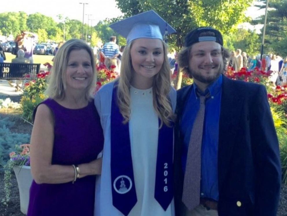 PHOTO: Madalyn Massabni, 19, is seen with her mother, Dawn and brother Georgie, after she graduated high school