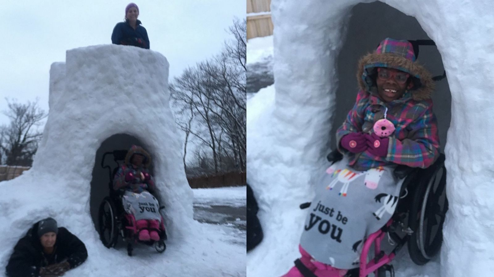 VIDEO: This dad who built an epic igloo for his kids with disabilities is winning hearts