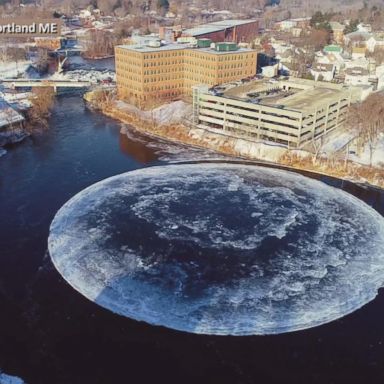 VIDEO: Spinning circle of ice leaves Maine residents perplexed