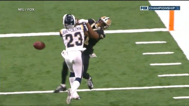 materiale sekvens Helligdom Video NFL slammed over bad call in Saints playoff game - ABC News