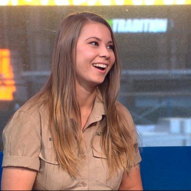 VIDEO: Bindi Irwin brings her kookaburra and dwarf crocodile to Times Square