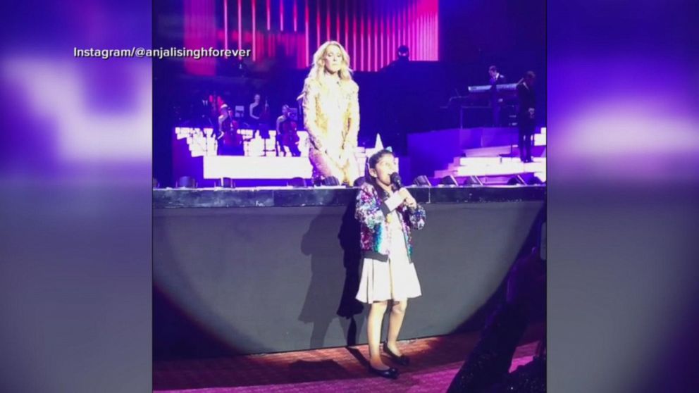 VIDEO: Young Celine Dion fan sings at Las Vegas show