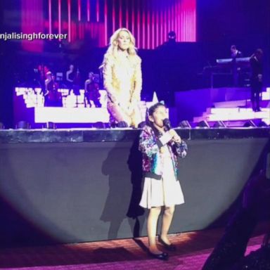 VIDEO: Young Celine Dion fan sings at Las Vegas show